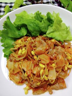 簡単 豆もやし入り豚キムチ炒め-レシピのメイン写真