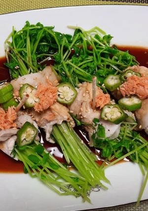 花が咲いたガーデンみたいな豆苗の肉巻き-レシピのメイン写真