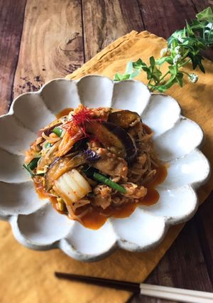 『味噌で✨』なすたっぷりの豚キムチ炒め-レシピのメイン写真