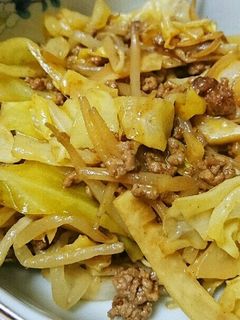 キャベツともやしとひき肉のエスニック炒め-レシピのメイン写真