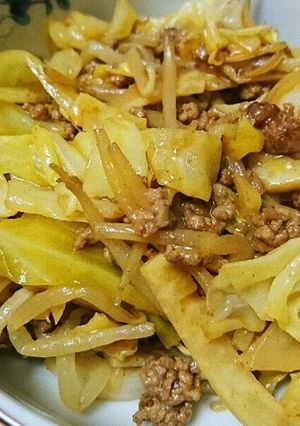 キャベツともやしとひき肉のエスニック炒め-レシピのメイン写真