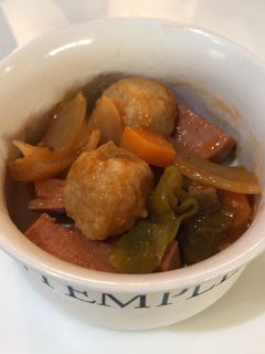 ミートボールと夏野菜のケチャップ煮-レシピのメイン写真
