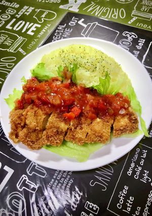 辛うまっ☆トマトサルサのカツライス☆-レシピのメイン写真