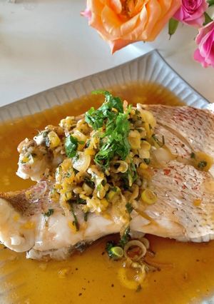 超簡単！白身魚（真鯛）の薬味ソース-レシピのメイン写真