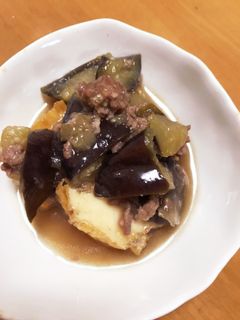 なすと厚揚げのトロっとそぼろ煮。-レシピのメイン写真