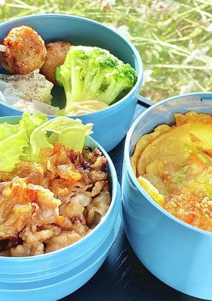 タロの弁当25 じゃがいもおやき定食！-レシピのメイン写真
