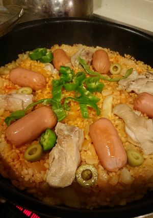 野菜ジュースで作るチキンのパエリア-レシピのメイン写真