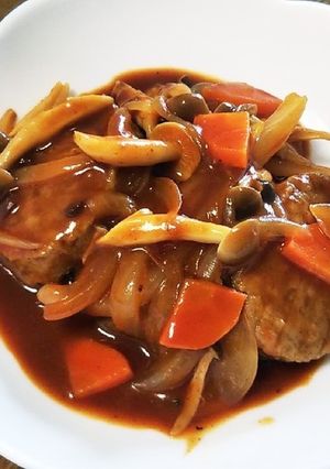 お手軽、煮込みハンバーグ-レシピのメイン写真