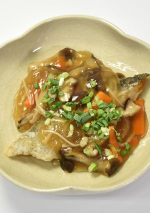 秋鮭フライのきのこたっぷりあんかけ-レシピのメイン写真