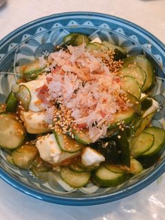 豆腐ときゅうりわかめの梅サラダ-レシピのメイン写真