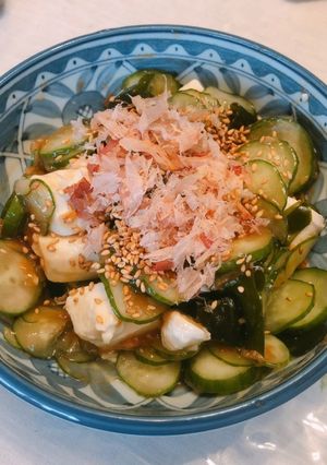 豆腐ときゅうりわかめの梅サラダ-レシピのメイン写真