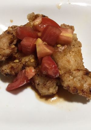 トマトとポン酢のタレで鶏胸肉のから揚げ-レシピのメイン写真