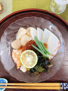 【椎茸粉使用♪】出汁ゼリー、魚介と一緒に-レシピのメイン写真