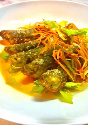 No2648鯵丸揚げ甘酢野菜かけ-レシピのメイン写真
