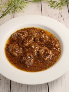 簡単!丸めないハンバーグのカレー煮-レシピのメイン写真