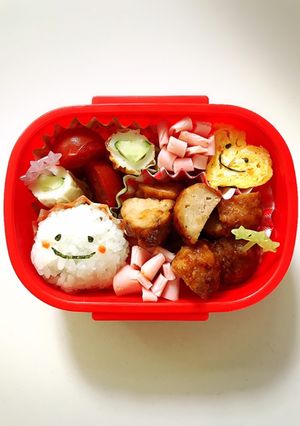 簡単！年少さんの幼稚園ニコちゃん弁当♡-レシピのメイン写真