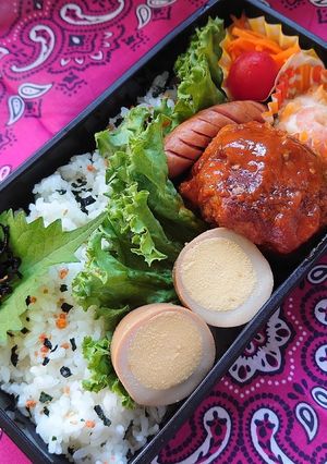 2020/9/7 煮込みハンバーグ弁当-レシピのメイン写真