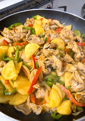 豚バラとじゃがいものカレー風味炒め-レシピのメイン写真