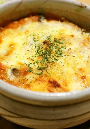 鍋1つ☆鶏ときのこの野菜ジュースグラタン-レシピのメイン写真