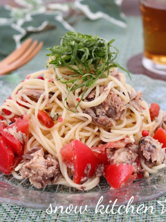 サバとトマトの冷製パスタ-レシピのメイン写真