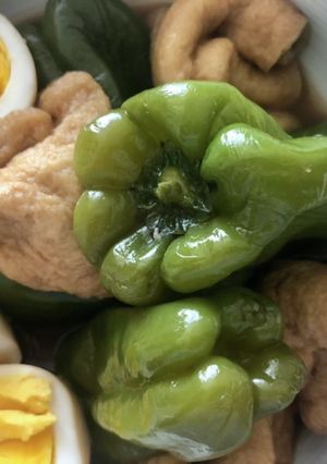 丸ごとピーマンと油揚げの煮付け-レシピのメイン写真