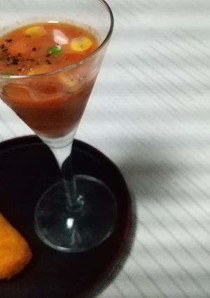 野菜ジュースと牛乳で混ぜるだけ冷製スープ-レシピのメイン写真