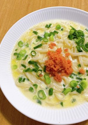 6分で完成！簡単豆乳めんたいうどん-レシピのメイン写真