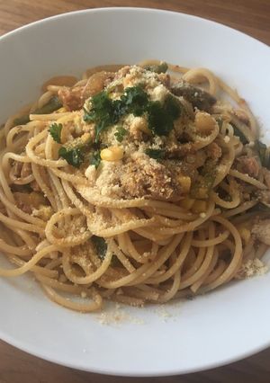 野菜ジュースで作るサバ缶パスタ-レシピのメイン写真