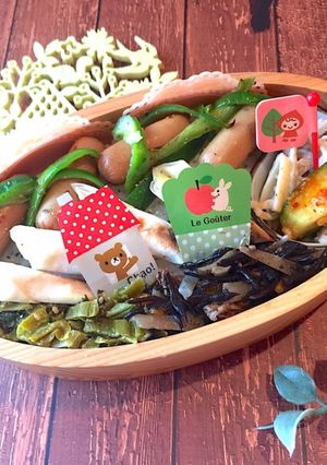 ウィンナー炒め あり合わせ 秋弁当-レシピのメイン写真