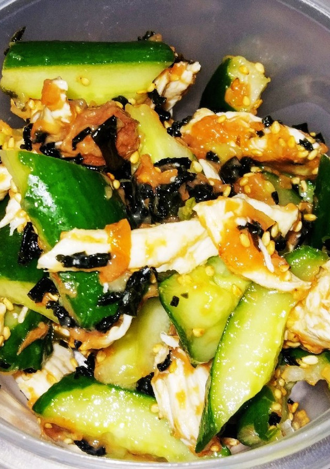 余った茹で鶏で☆きゅうりの梅和え-レシピのメイン写真