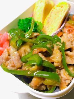 ピーマンと豚肉のオイスターソース炒め弁当-レシピのメイン写真