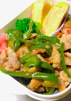 ピーマンと豚肉のオイスターソース炒め弁当-レシピのメイン写真