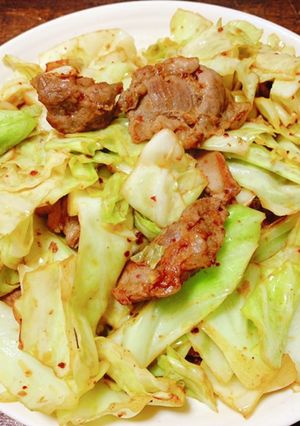 豚ハラミとキャベツのラー油ぽん酢炒め-レシピのメイン写真
