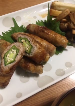オクラの肉巻き 照り焼き仕立て-レシピのメイン写真
