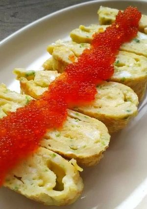 ゴーヤ入り玉子焼きのとびっこ乗せ-レシピのメイン写真