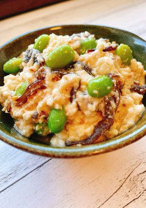 栄養満点♡きくらげと枝豆の白和え-レシピのメイン写真