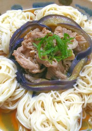 豚しゃぶとナス◎アジアン素麺-レシピのメイン写真