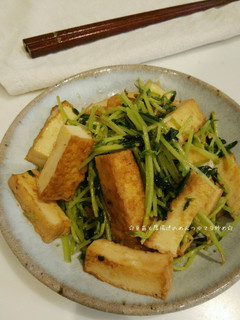 豆苗と厚揚げのめんつゆマヨ炒め-レシピのメイン写真