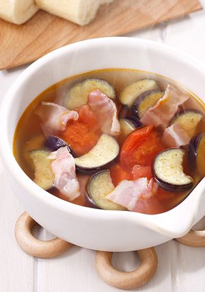 myおかずスープ なすトマ＆ベーコン-レシピのメイン写真
