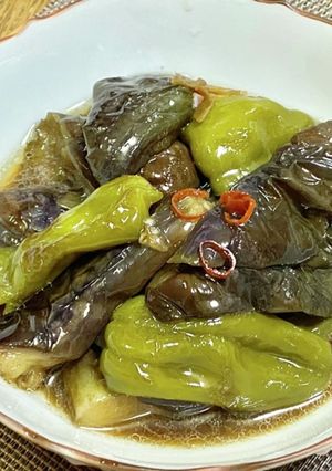 煮魚の煮汁で茄子とピーマンの煮浸し-レシピのメイン写真