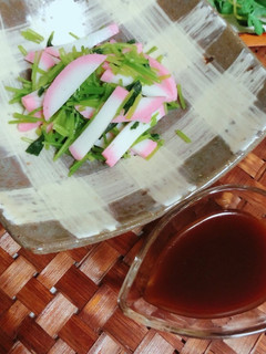 副菜♡みつ葉と蒲鉾♪わさポン味&梅ポン味-レシピのメイン写真