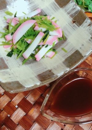 副菜♡みつ葉と蒲鉾♪わさポン味&梅ポン味-レシピのメイン写真