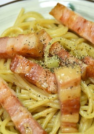 がっつり「ベーコンの和風スパゲッティ」-レシピのメイン写真