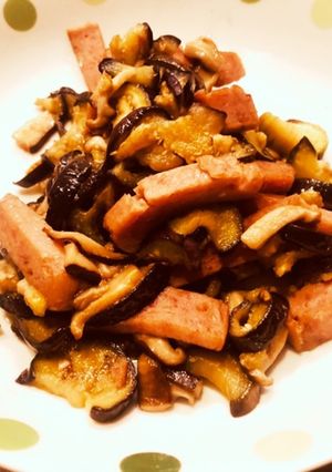 時短簡単ナスとスパムの炒め物-レシピのメイン写真