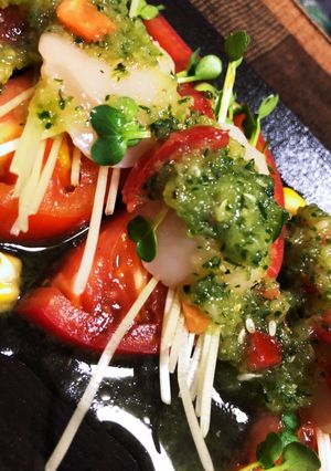 トマトとホタテの胡瓜ソース-レシピのメイン写真