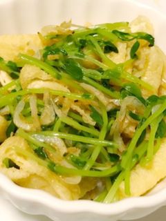 レンジで♪豆苗と油揚げと桜海老の和え物-レシピのメイン写真