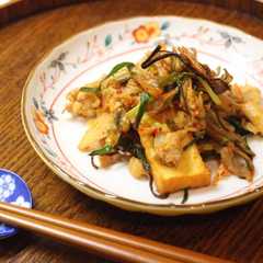 A picture of 厚揚げ豚キムチ.