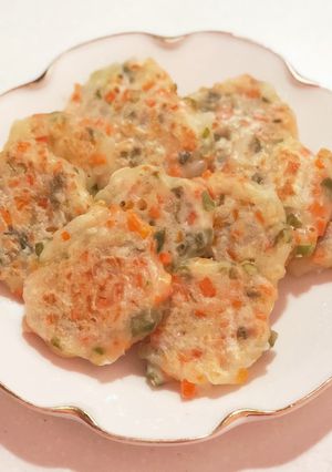 [離乳食後期]野菜たっぷりパンケーキ-レシピのメイン写真
