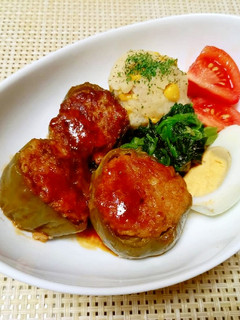 冷凍で辛くない♡輪切りピーマンの肉詰め-レシピのメイン写真