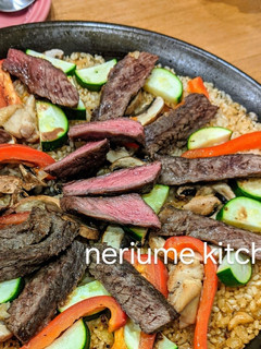 おウチでバル気分、ステーキパエリア-レシピのメイン写真